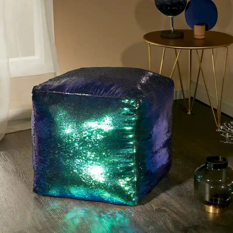 Pouf sirène à paillettes réversibles