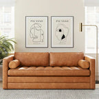  Napa 82 Leather Pull-Out Convertible Sleeper Sofa - Full Grain Genuine Italian Leather