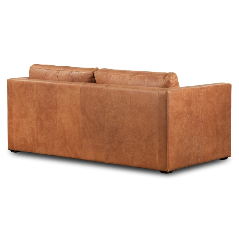 Canapé-lit convertible extractible en cuir de 82 po – Cuir véritable pleine fleur italien