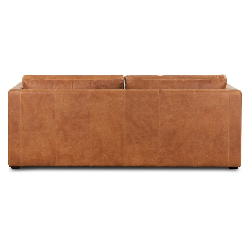 Canapé-lit convertible extractible en cuir de 82 po – Cuir véritable pleine fleur italien
