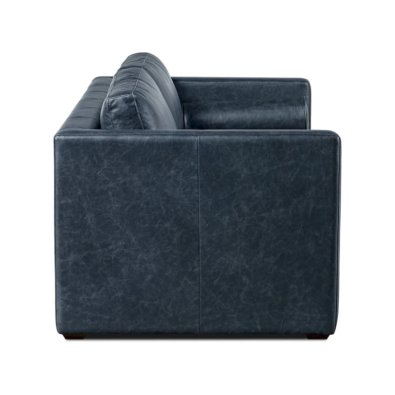 Canapé-lit convertible extractible en cuir de 82 po – Cuir véritable pleine fleur italien