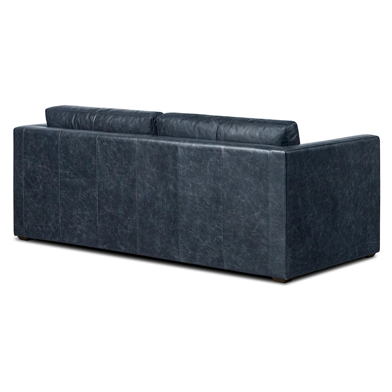 Canapé-lit convertible extractible en cuir de 82 po – Cuir véritable pleine fleur italien