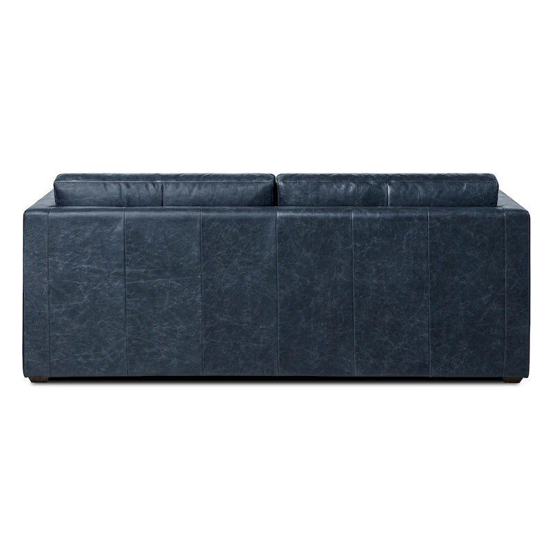 Canapé-lit convertible extractible en cuir de 82 po – Cuir véritable pleine fleur italien