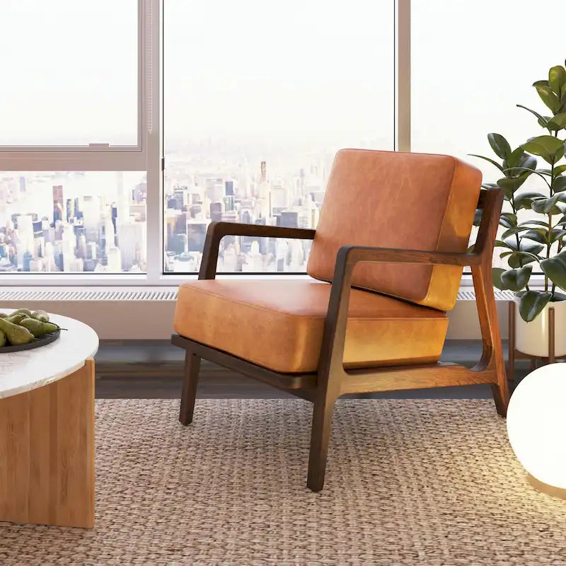 Verity Leather Lounge Chair - Full Grain Genuine Italian Leather