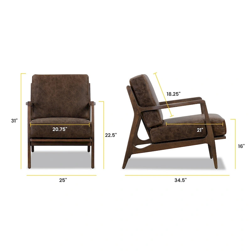 Fauteuil en cuir - Cuir véritable italien pleine fleur