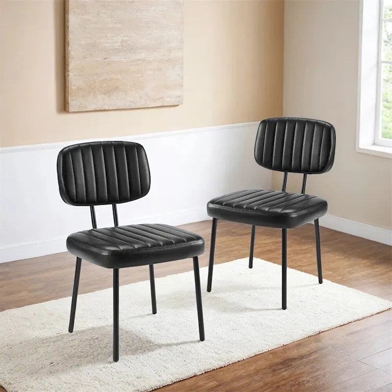 Lot de 2 chaises de salle à manger, chaises d'appoint rembourrées en similicuir pour cuisine et salon
