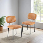 Lot de 2 chaises de salle à manger, chaises d'appoint rembourrées en similicuir pour cuisine et salon