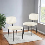 Lot de 2 chaises de salle à manger, chaises d'appoint rembourrées en similicuir pour cuisine et salon