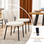 Lot de 2 chaises de salle à manger, chaises d'appoint rembourrées en similicuir pour cuisine et salon