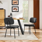 Lot de 2 chaises de salle à manger, chaises d'appoint rembourrées en similicuir pour cuisine et salon