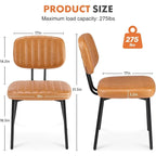 Lot de 2 chaises de salle à manger, chaises d'appoint rembourrées en similicuir pour cuisine et salon