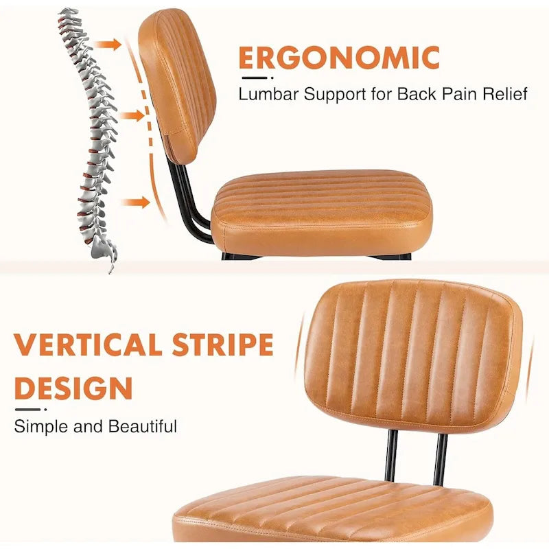 Lot de 2 chaises de salle à manger, chaises d'appoint rembourrées en similicuir pour cuisine et salon
