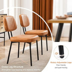 Lot de 2 chaises de salle à manger, chaises d'appoint rembourrées en similicuir pour cuisine et salon