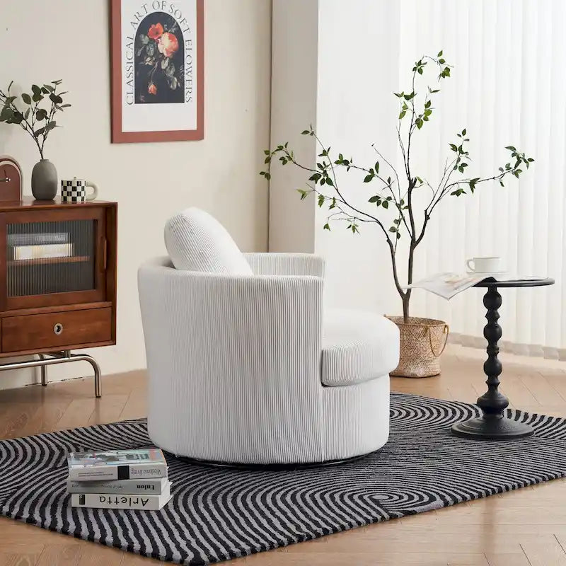 Fauteuil pivotant en velours côtelé moderne, lot de 1