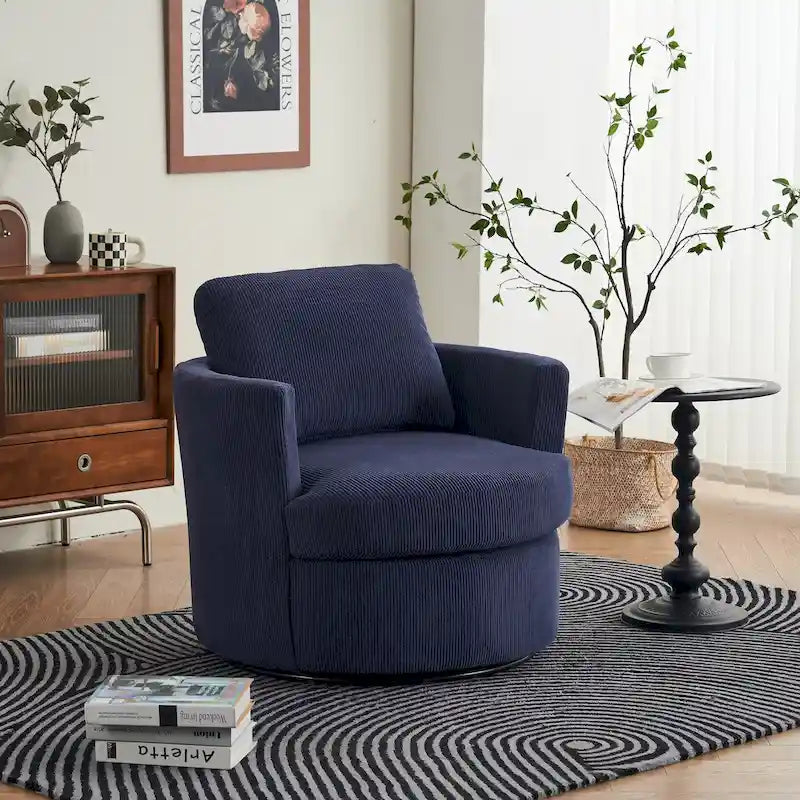 Fauteuil pivotant en velours côtelé moderne, lot de 1