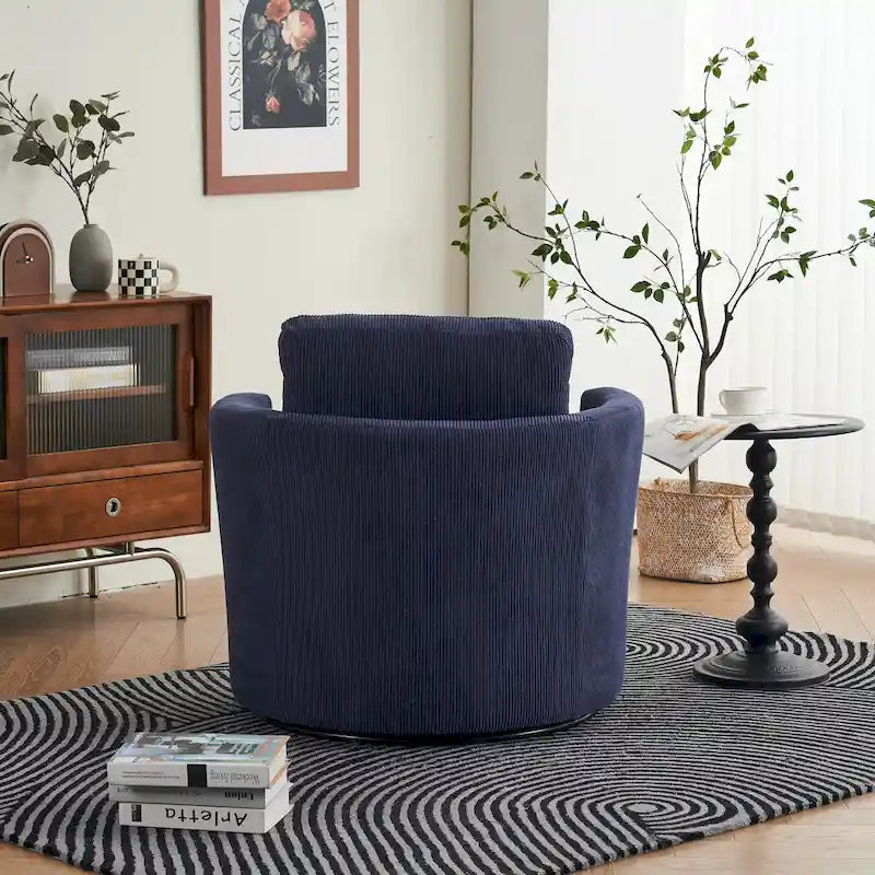 Fauteuil pivotant en velours côtelé moderne, lot de 1