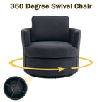 Fauteuil pivotant en velours côtelé moderne, lot de 1