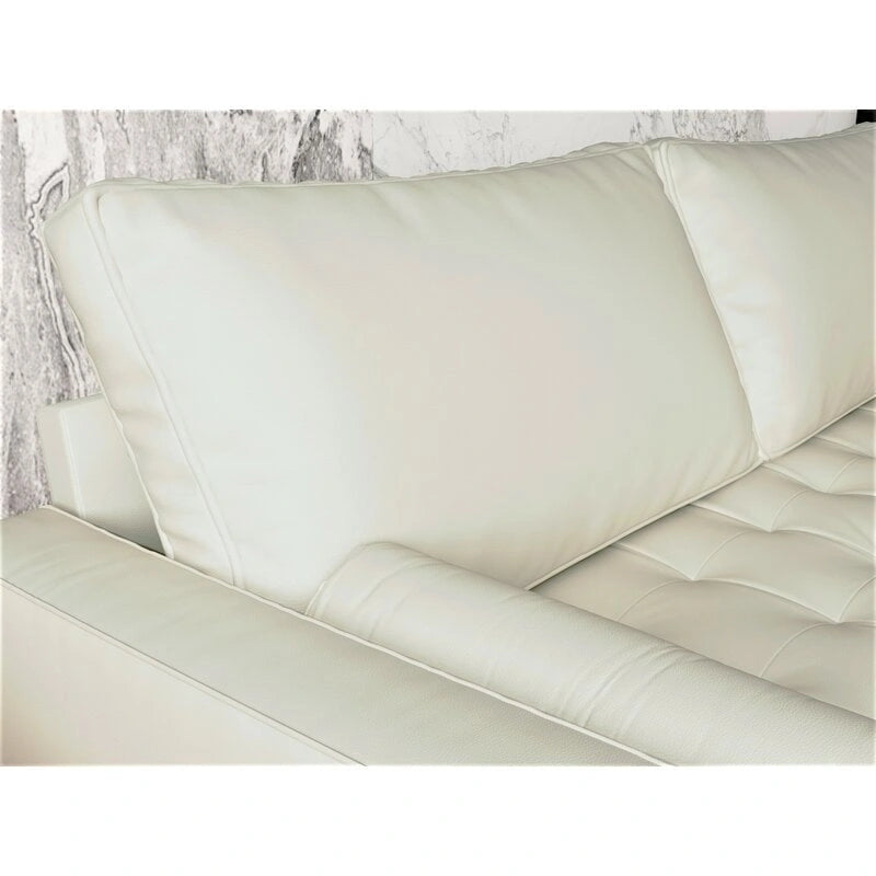 Causeuse en cuir à accoudoirs carrés de 59 cm de style Mid-Century