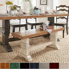 Eleanor Two-Tone Trestle Leg Wood Dining Bench by 
