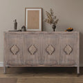 Buffet bas sculpté de fleurs antiques pour le rangement