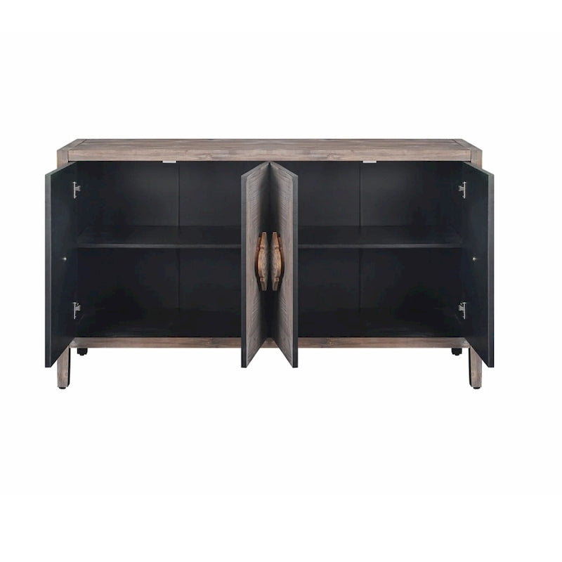 Buffet bas sculpté de fleurs antiques pour le rangement