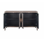 Buffet bas sculpté de fleurs antiques pour le rangement