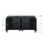 Buffet bas sculpté de fleurs antiques pour le rangement