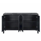 Buffet bas sculpté de fleurs antiques pour le rangement
