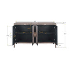 Buffet bas sculpté de fleurs antiques pour le rangement