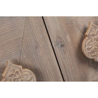Buffet bas sculpté de fleurs antiques pour le rangement