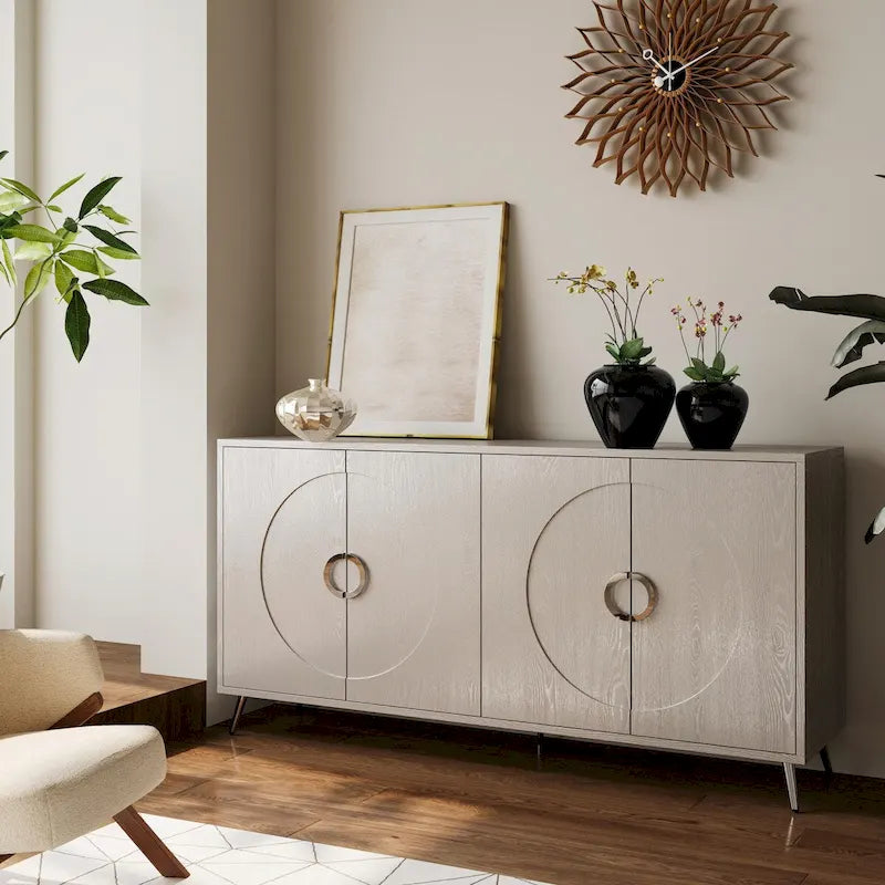Bahut moderne en bois laqué 4 portes