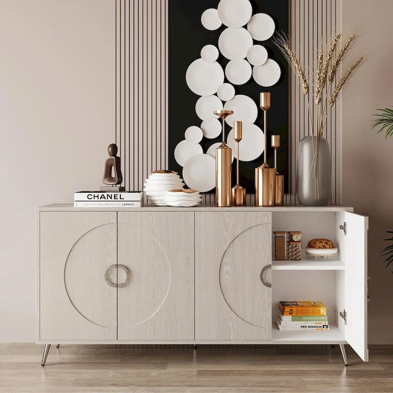 Bahut moderne en bois laqué 4 portes