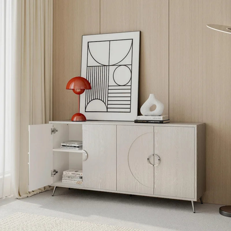 Bahut moderne en bois laqué 4 portes