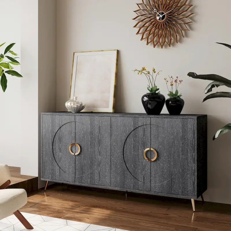 Bahut moderne en bois laqué 4 portes