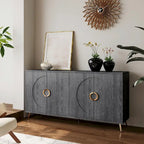 Bahut moderne en bois laqué 4 portes
