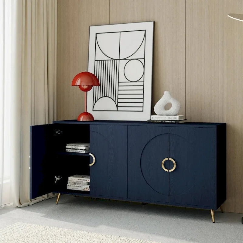 Bahut moderne en bois laqué 4 portes