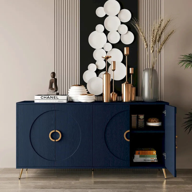 Bahut moderne en bois laqué 4 portes